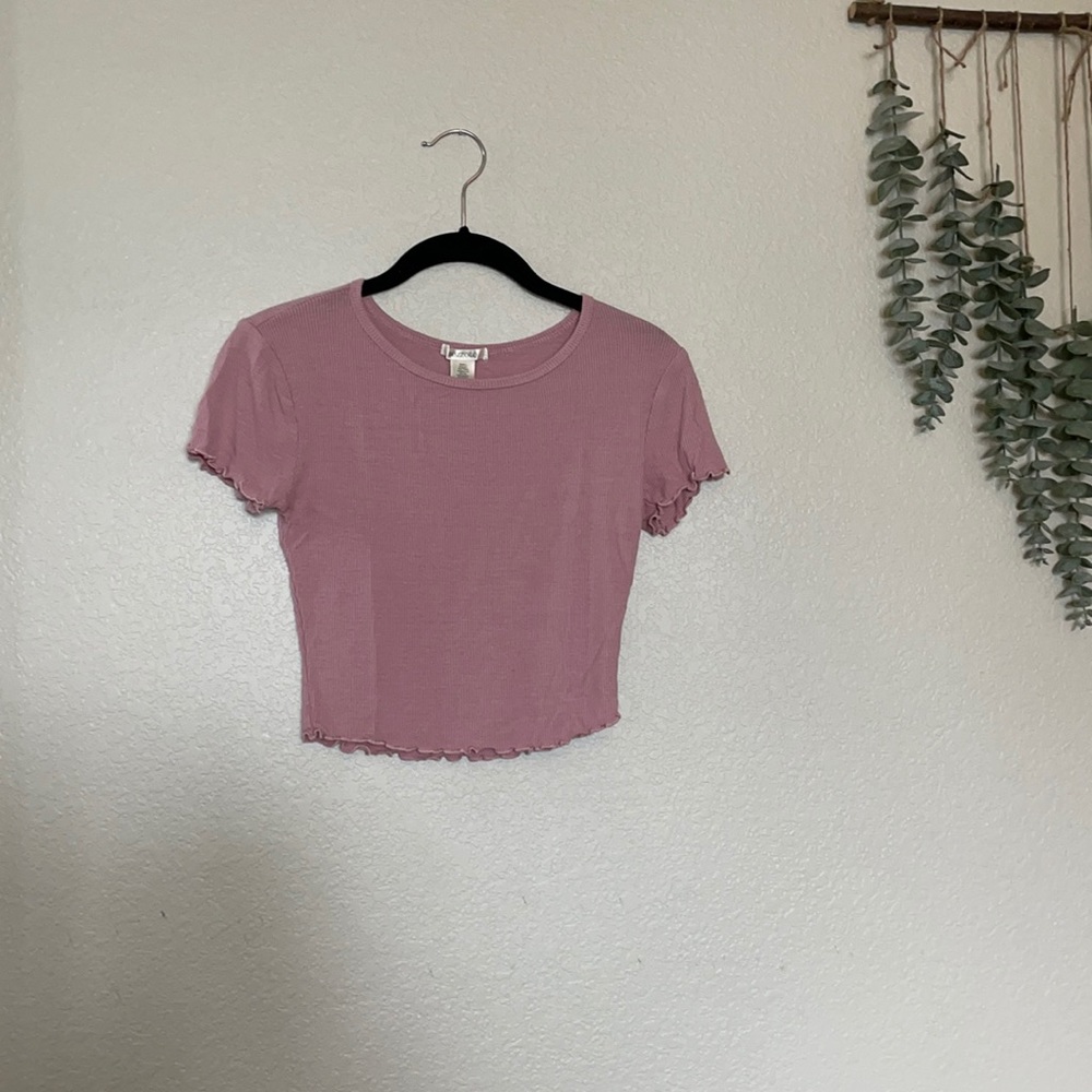 Blush Pink Crop Top with Ruffles